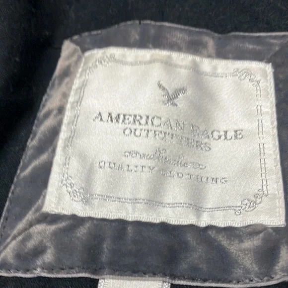 Women’s American Eagle Outfitters black Pea coat with detachable hood. Size S/P - Picture 3 of 6